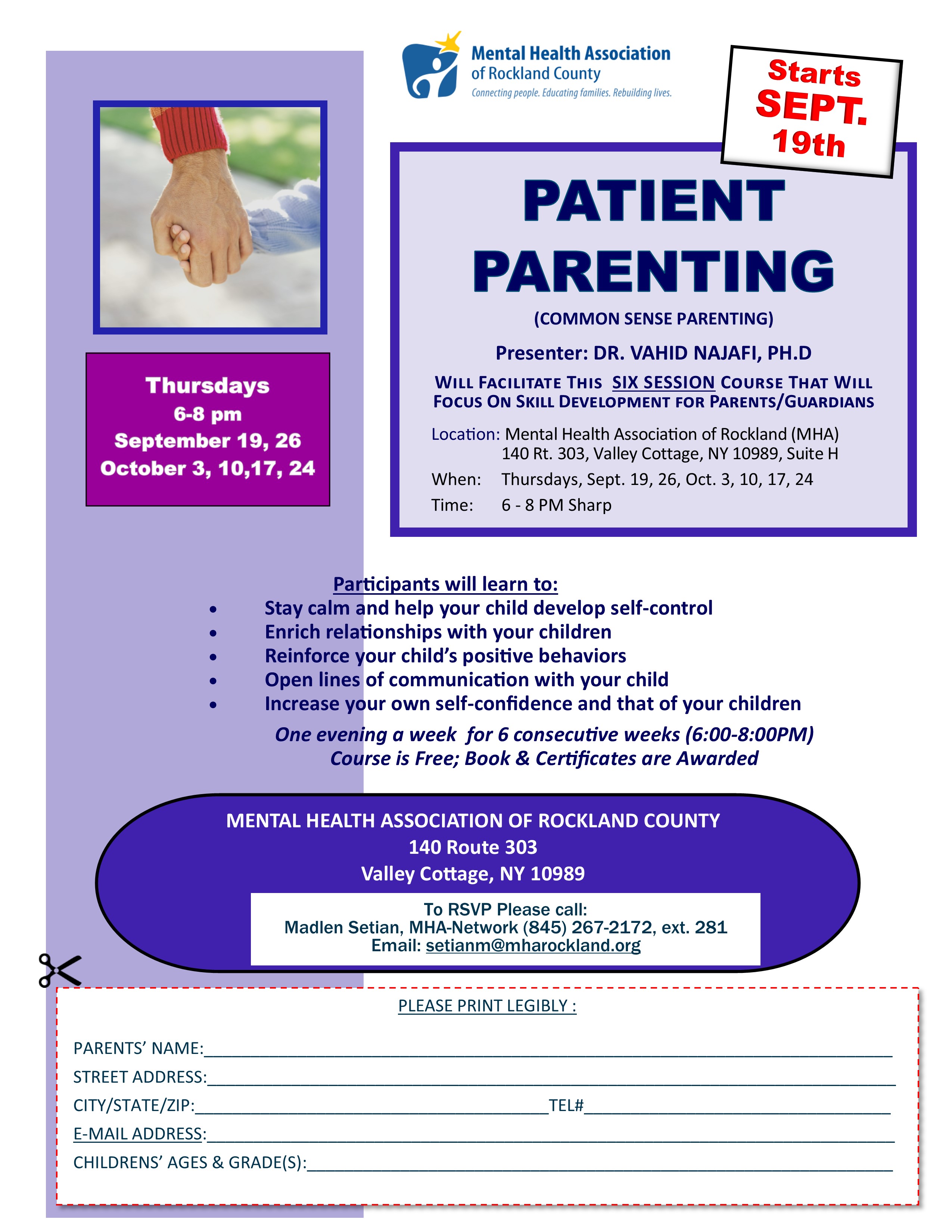 For Families Friends Patient Parenting Classes Mha Rockland